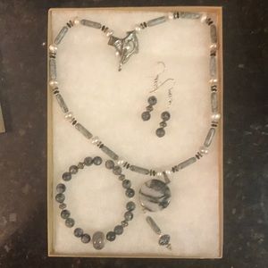 Merlinite jewelry set